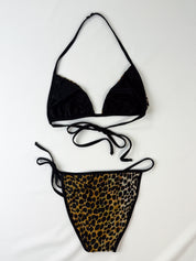 Dolce & Gabbana Mare 2000s Leopard Print Tie Bikini Set - S/M