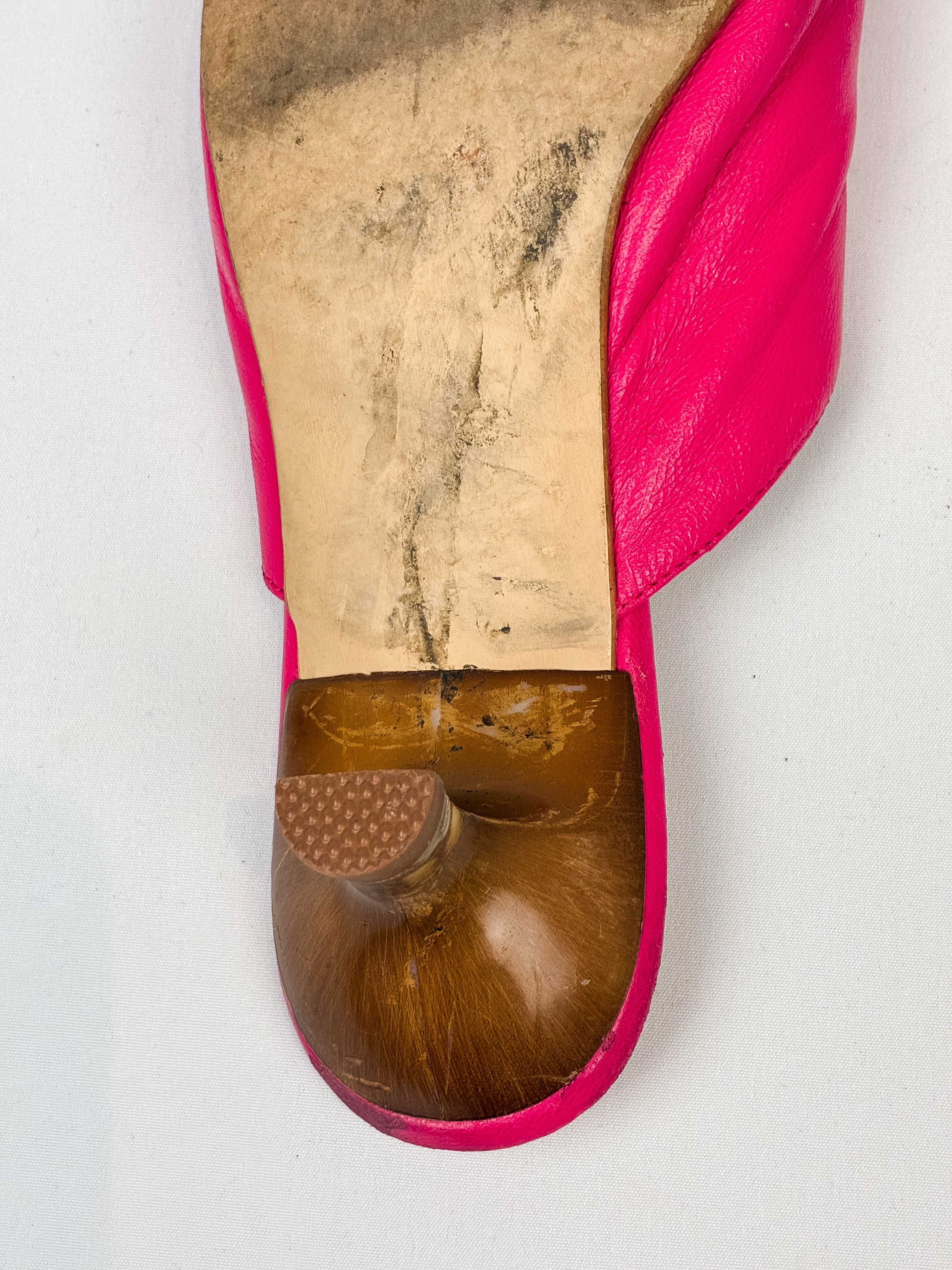 2000s Hot Pink Lace-Up Leather Mules - US 7