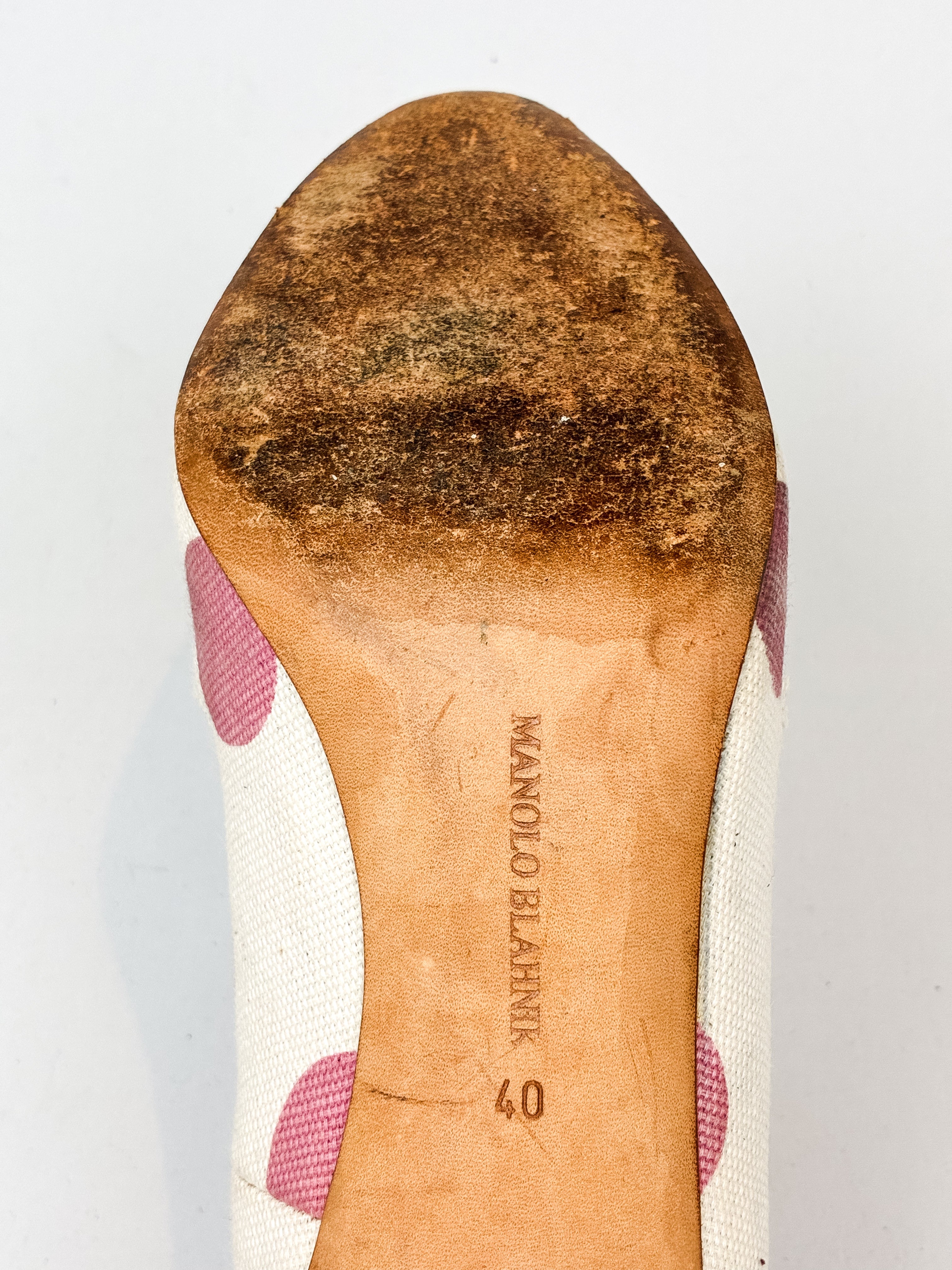 Manolo Blahnik 2000 Polka Dot Canvas Pumps - EU 40