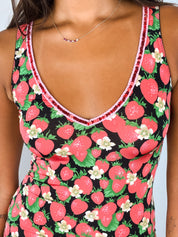 Dolce & Gabbana Underwear 2000s Strawberry Print Sequin Trim Tank - XS