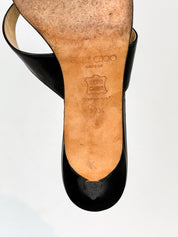 Jimmy Choo 2000s Black Leather Strappy Kitten Heel Mules - EU 37.5