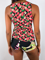 Dolce & Gabbana Underwear 2000s Strawberry Print Sequin Trim Tank - XS