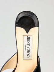 Jimmy Choo 2000s Black Leather Strappy Kitten Heel Mules - EU 37.5