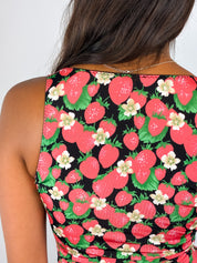 Dolce & Gabbana Underwear 2000s Strawberry Print Sequin Trim Tank - XS