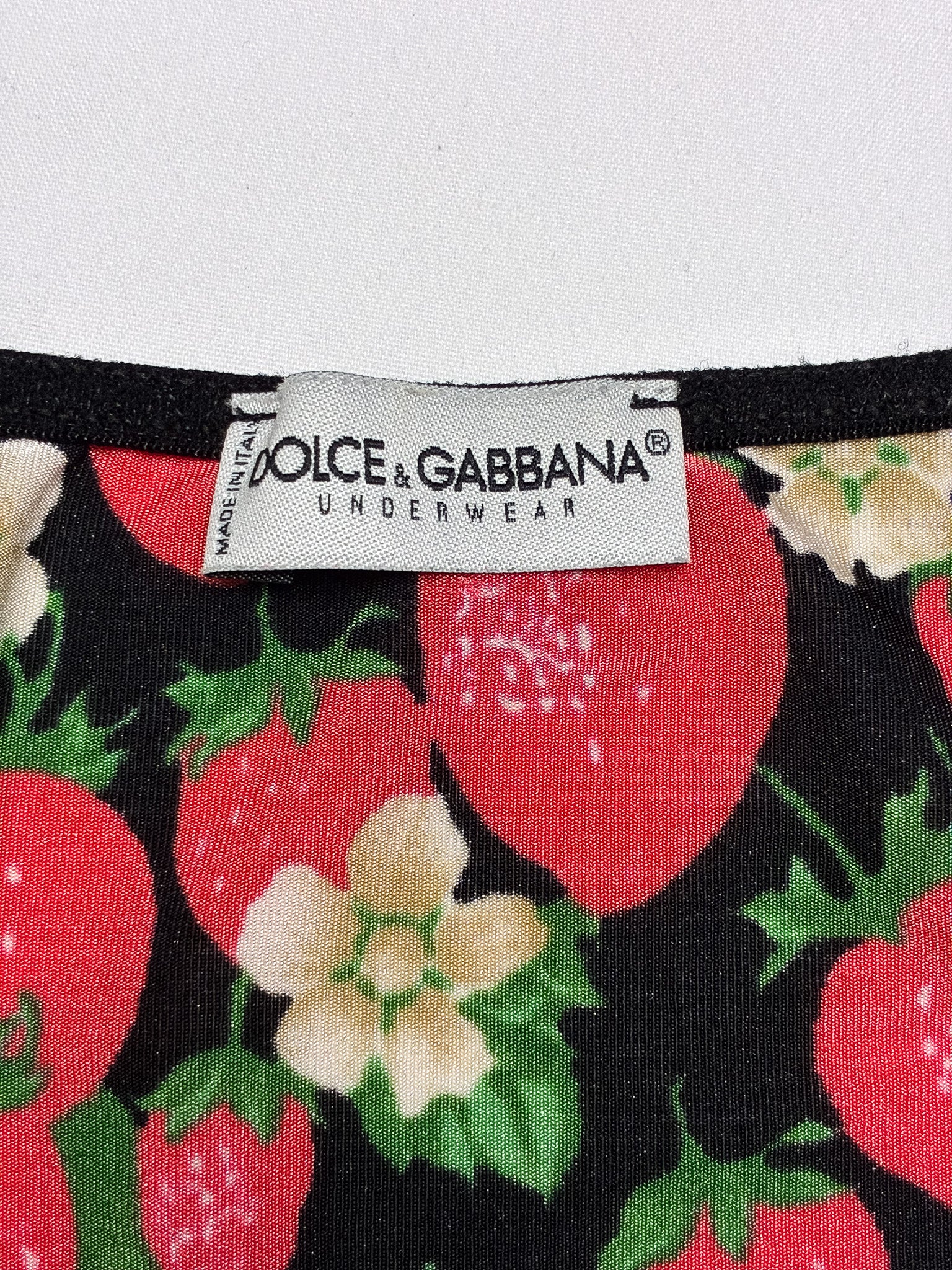 Dolce & Gabbana Underwear 2000s Strawberry Print Sequin Trim Tank - XS