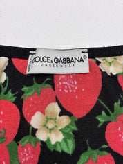 Dolce & Gabbana Underwear 2000s Strawberry Print Sequin Trim Tank - XS