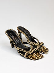 Katharine Hamnett London 2000s Leopard Calf Hair Heeled Sandals - EU 41