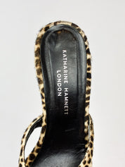 Katharine Hamnett London 2000s Leopard Calf Hair Heeled Sandals - EU 41