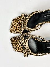 Katharine Hamnett London 2000s Leopard Calf Hair Heeled Sandals - EU 41