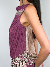 Missoni 1980s Plum & Blush Knit Mini Dress - M/L