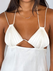 BEVZA Modern Ivory Mermaid Cut-Out Top - XS