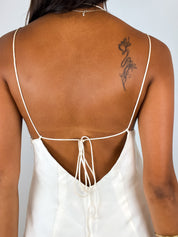 BEVZA Modern Ivory Mermaid Cut-Out Top - XS