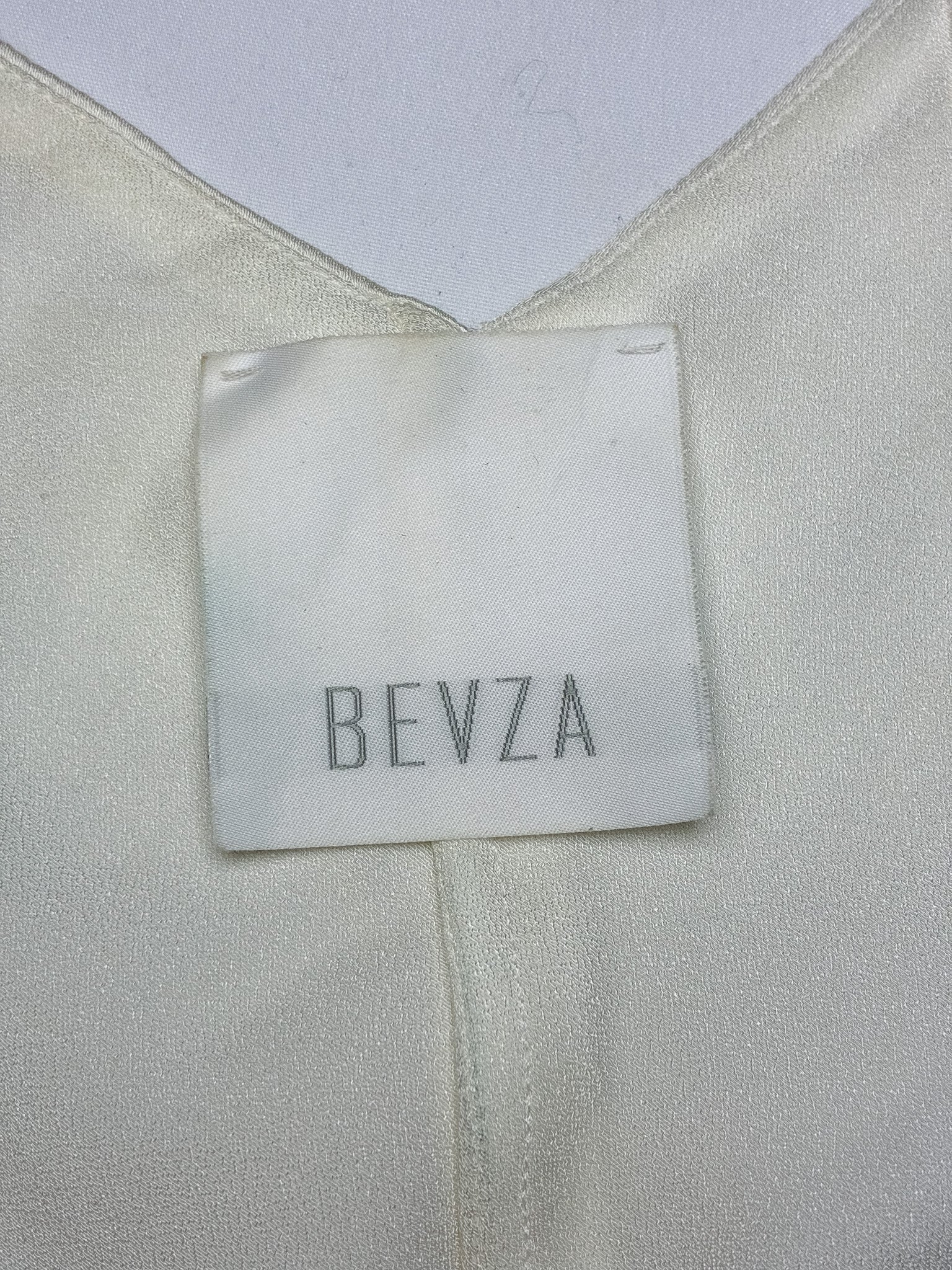BEVZA Modern Ivory Mermaid Cut-Out Top - XS