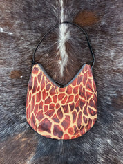 Roberto Cavalli Early 2000s Giraffe Print Structured Hobo Bag
