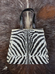 Roberto Cavalli 1990s Beaded Zebra Mini Tote