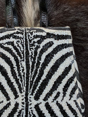 Roberto Cavalli 1990s Beaded Zebra Mini Tote