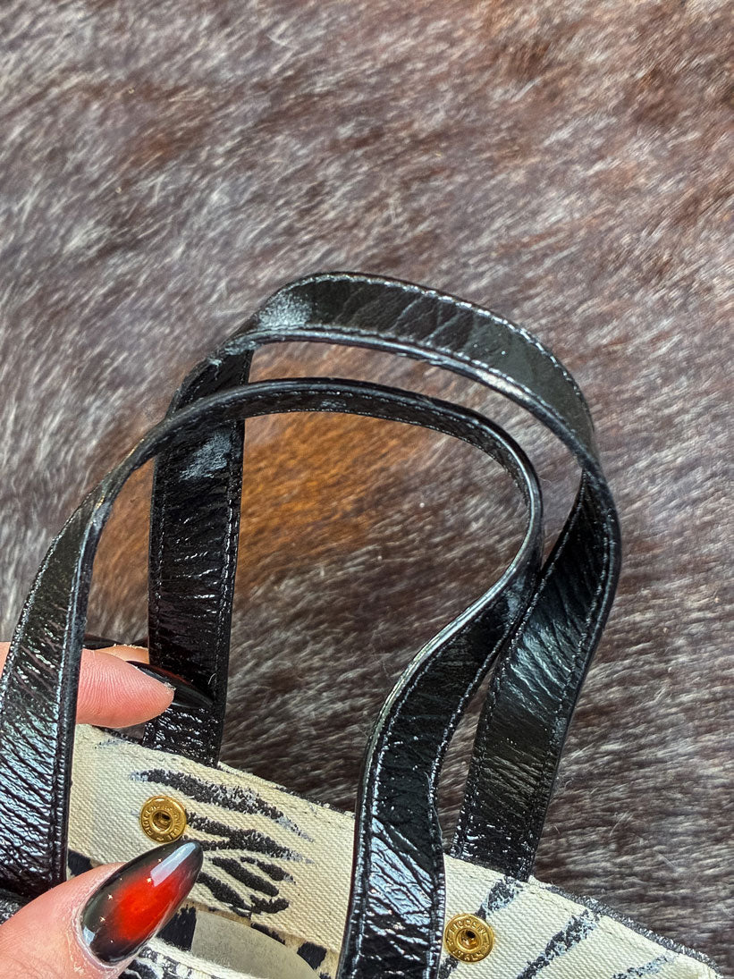 Roberto Cavalli 1990s Beaded Zebra Mini Tote