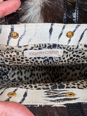 Roberto Cavalli 1990s Beaded Zebra Mini Tote