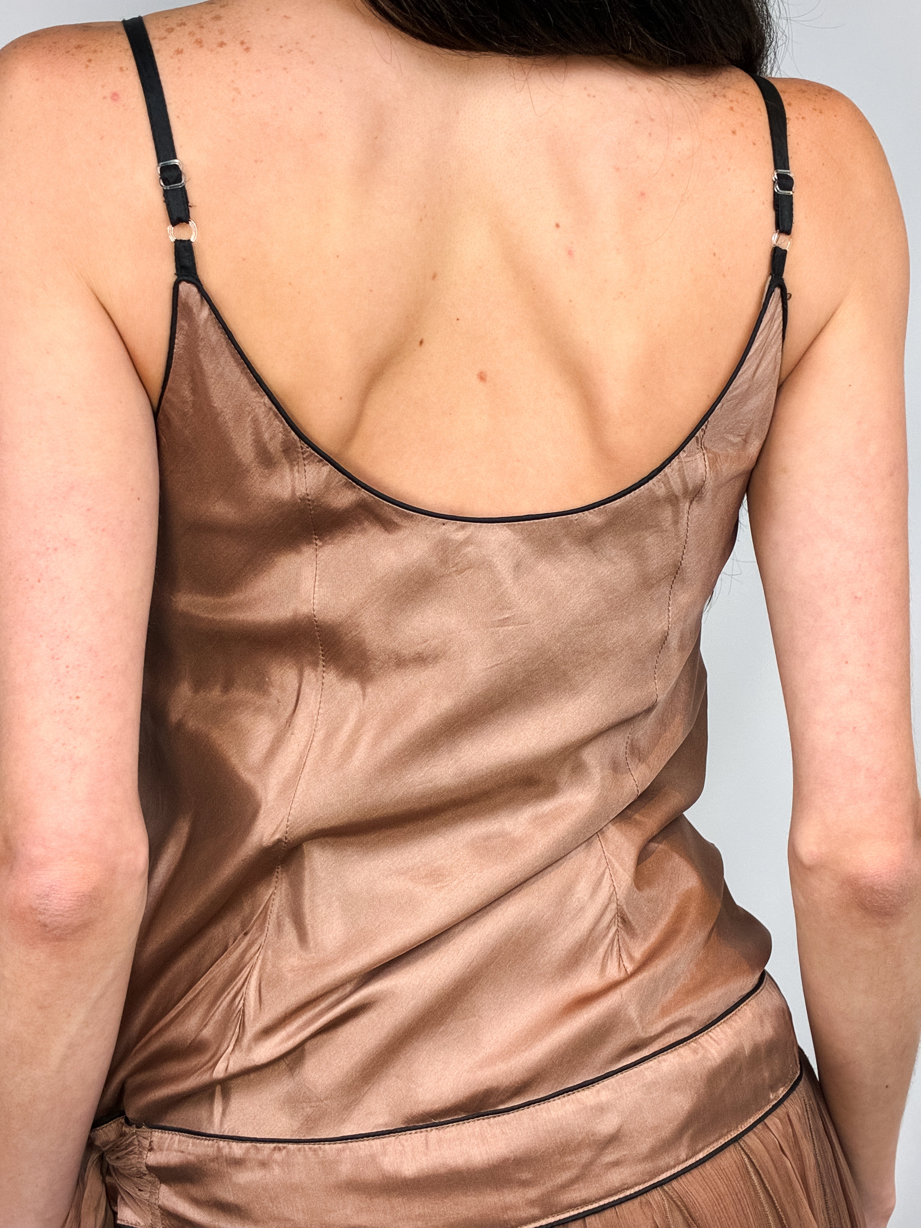 Derhy 2000s Tan Sequin Drop-Waist Mini Dress - M/L