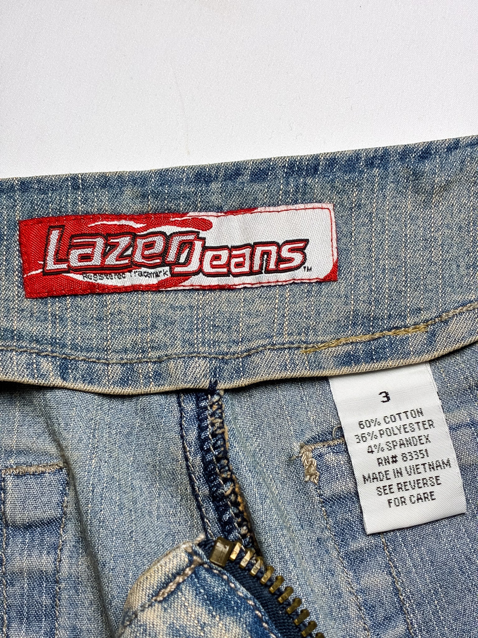 Lazer Jeans 2000s Lace-Up Crochet Panel Flare Jeans - W26