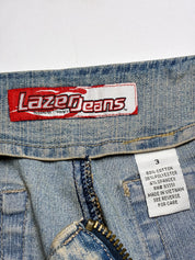 Lazer Jeans 2000s Lace-Up Crochet Panel Flare Jeans - W26