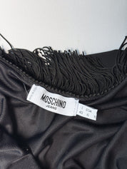 Moschino Jeans 1990s Black Tiered Fringe Mini Dress - S/M