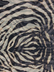 Roberto Cavalli 2000s Animal Print Mesh Cami with Velvet Detail