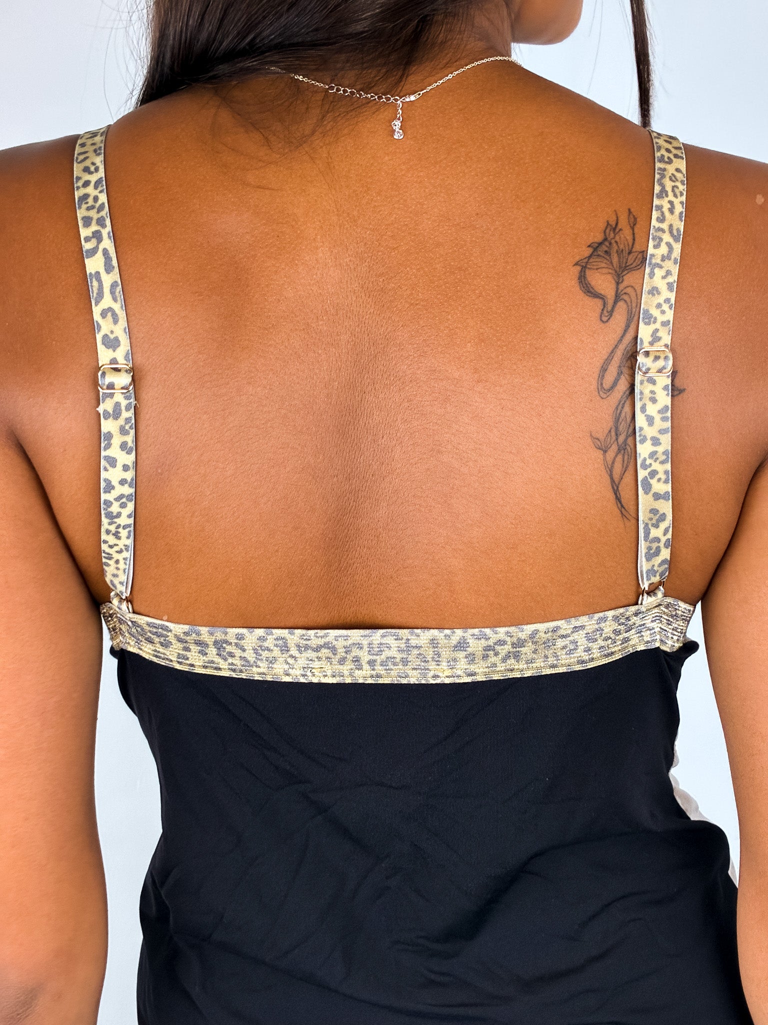 Just Cavalli 2000s Black Cream Leopard Trim Camisole - XS/S