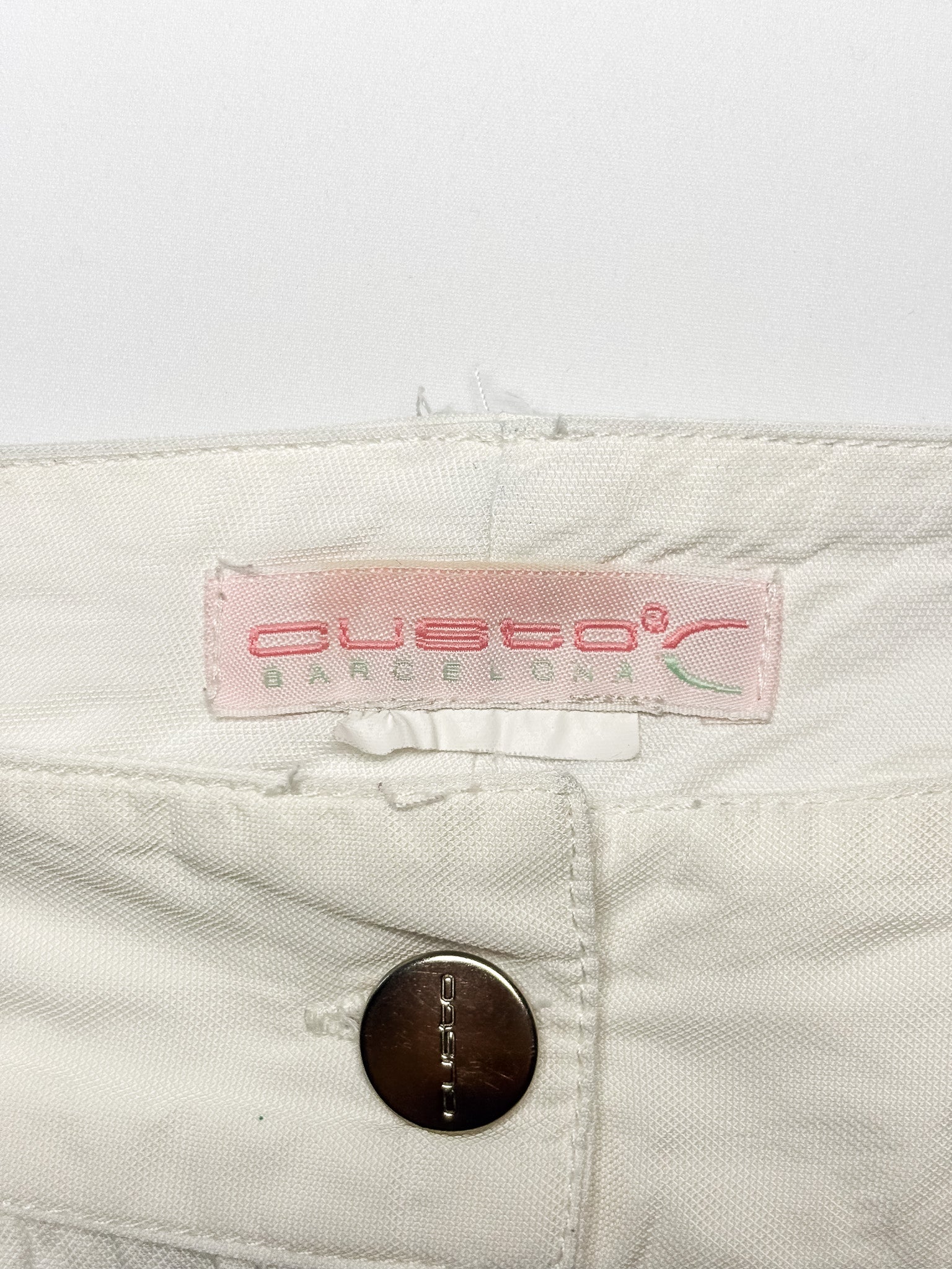 Custo Barcelona 2000s Cream Striped Seersucker Low Rise Mini Skirt - S/M