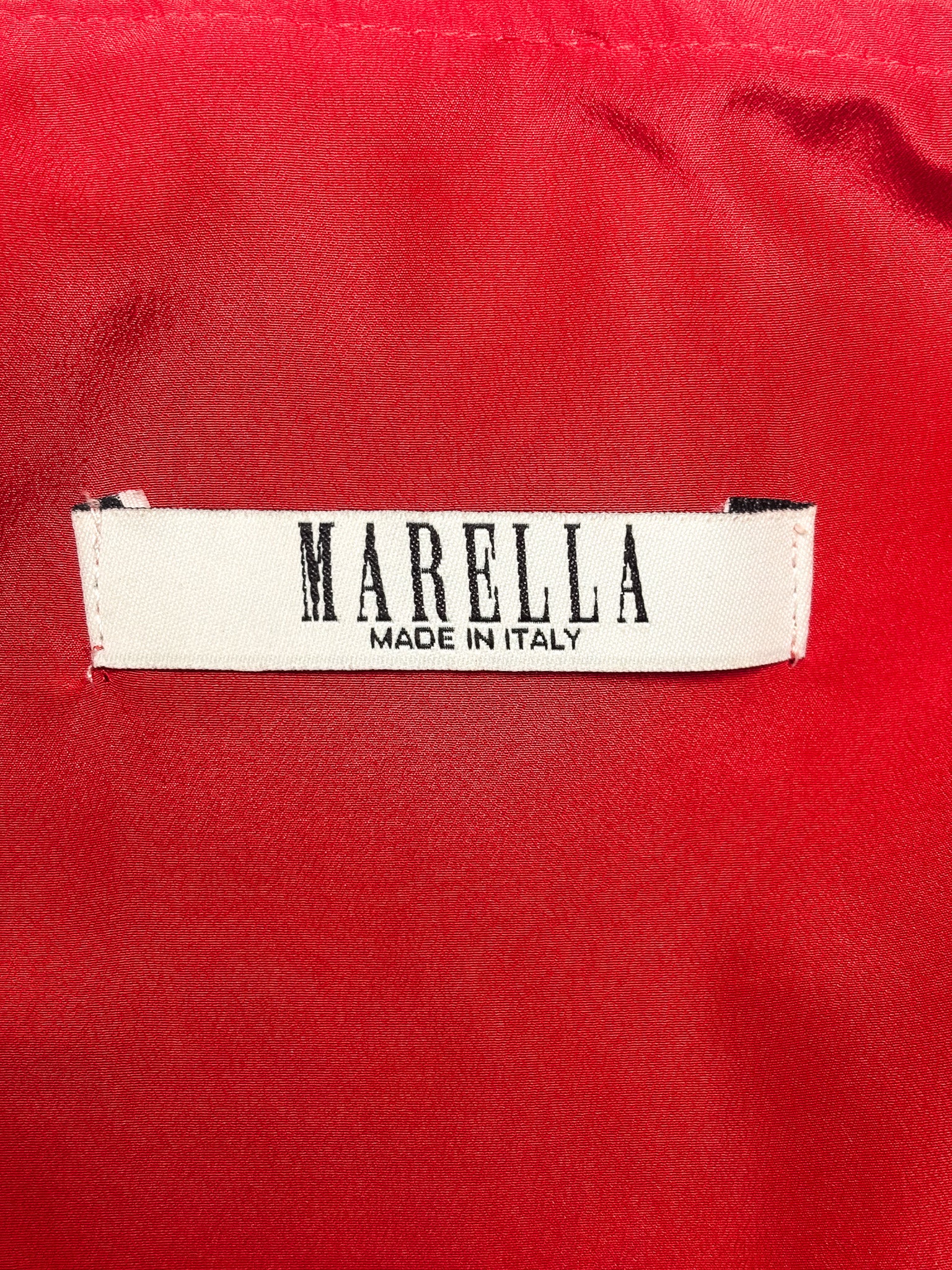 Marella 2000s Red Paisley Print Chiffon Maxi Slip Dress - S