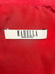 Marella 2000s Red Paisley Print Chiffon Maxi Slip Dress - S