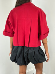 Burberry Brit 2010s Red Cotton Cropped Swing Jacket - M/L