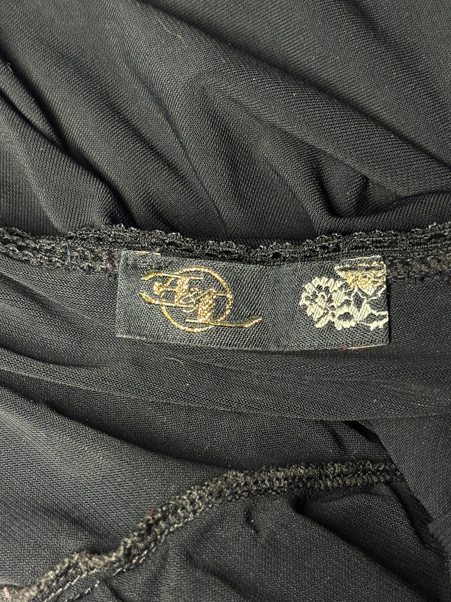 Enzo Loco 2000s Black & Gold Crochet Halter Top & Bubble Skirt Set - S/M
