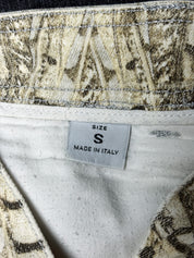 Roberto Cavalli 2000s Scale & Feather Print Denim Mini Skirt - S/M