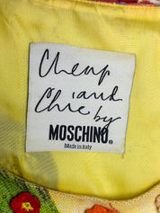 Moschino Cheap and Chic 2000s Patchwork Collage Print Flower Appliqué Mini Dress - XS/S