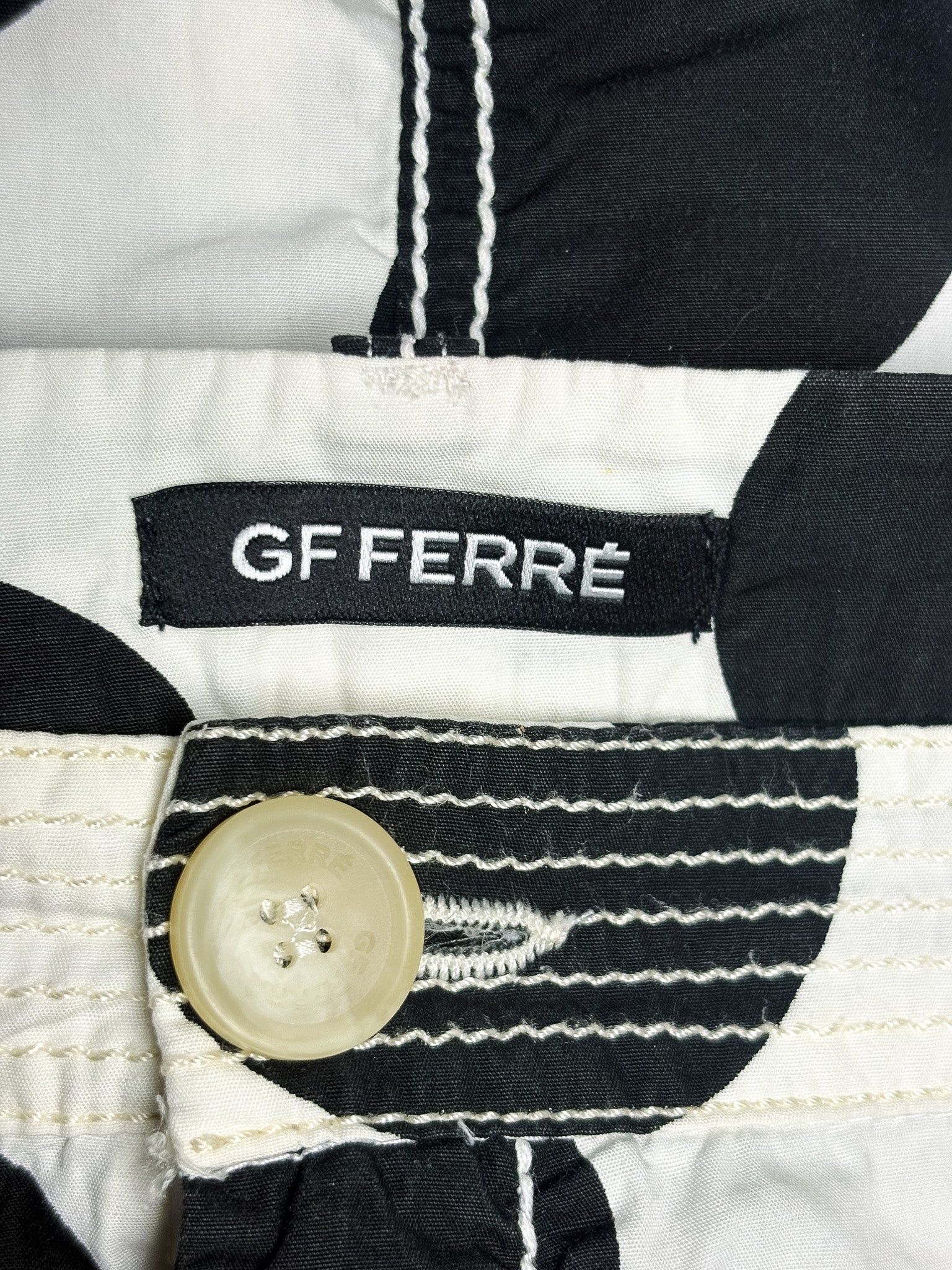GF Ferré 2000s Black & White Polka Dot Mini Skirt - S/M
