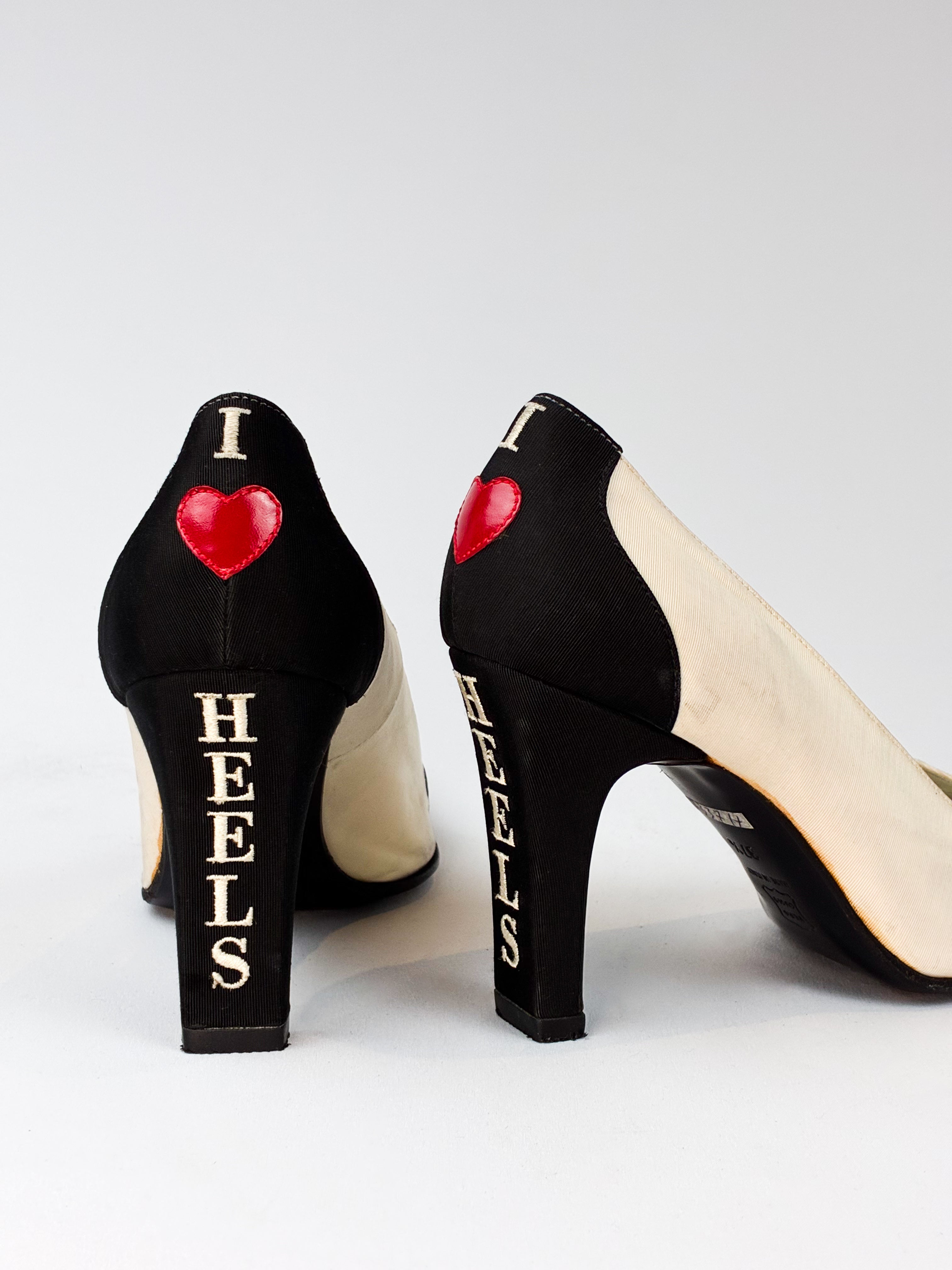 Moschino “I <3 Heels” Statement Pumps - 38