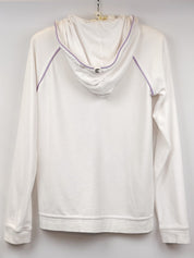 Just Cavalli 2000s White Rhinestone Logo Zip Hoodie - S