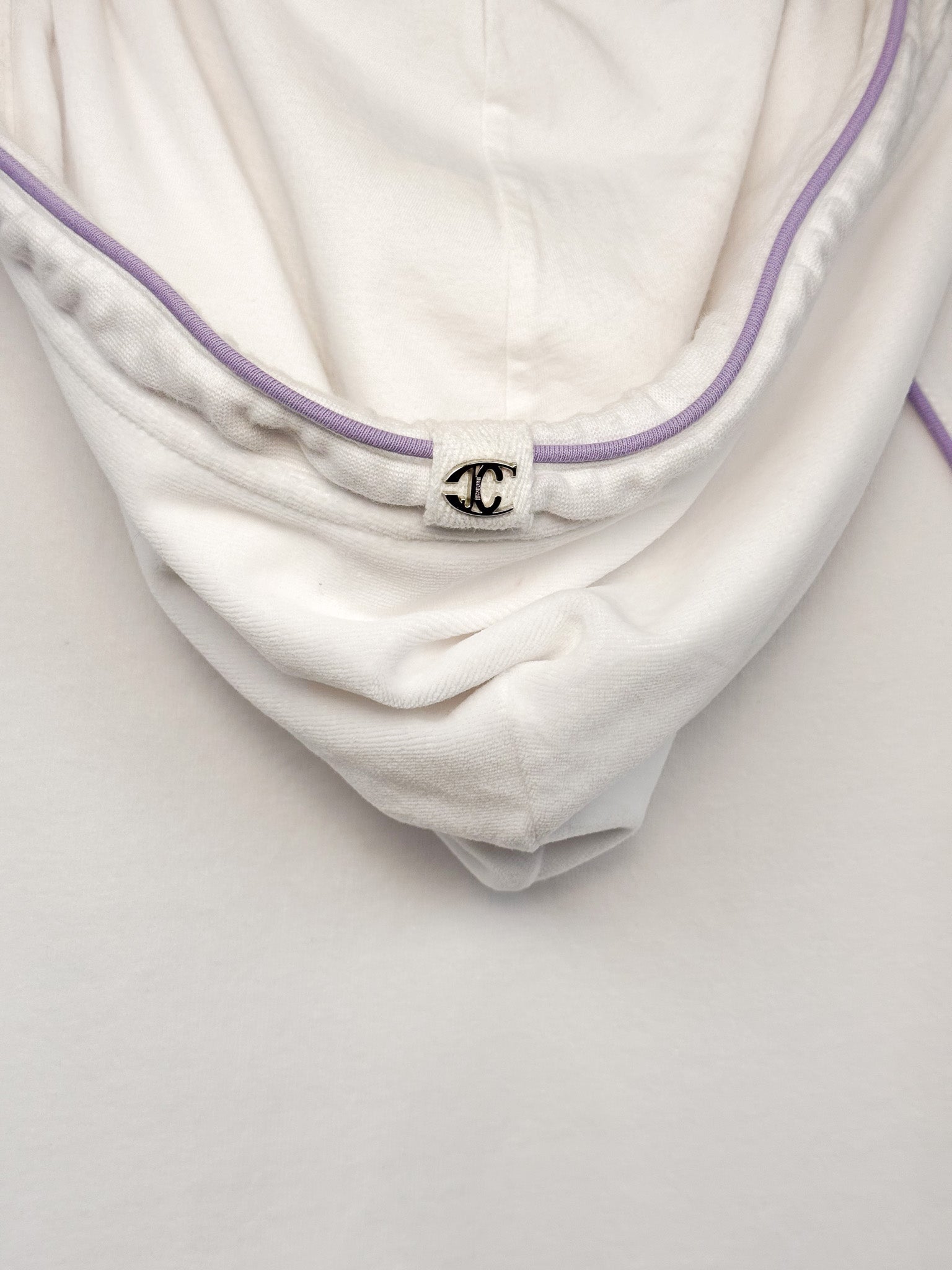 Just Cavalli 2000s White Rhinestone Logo Zip Hoodie - S