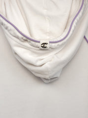 Just Cavalli 2000s White Rhinestone Logo Zip Hoodie - S