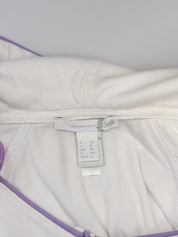 Just Cavalli 2000s White Rhinestone Logo Zip Hoodie - S