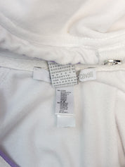 Just Cavalli 2000s White Rhinestone Logo Zip Hoodie - S