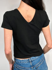 D&G Dolce & Gabbana 2000s Black Logo Floral Graphic Tee - S