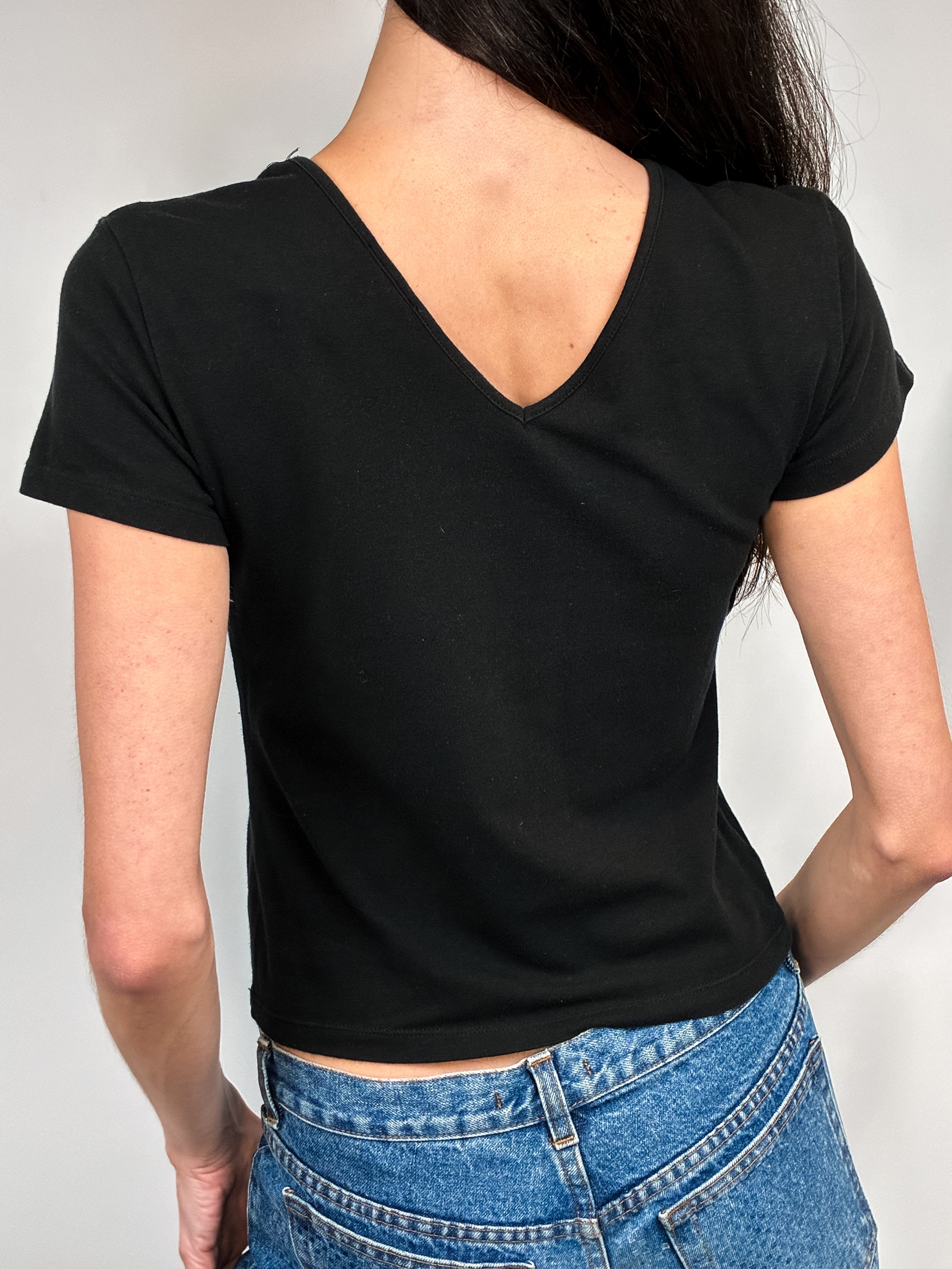 D&G Dolce & Gabbana 2000s Black Logo Floral Graphic Tee - S