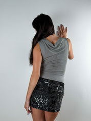 Handmade in Italy Metallic Grommet Top
