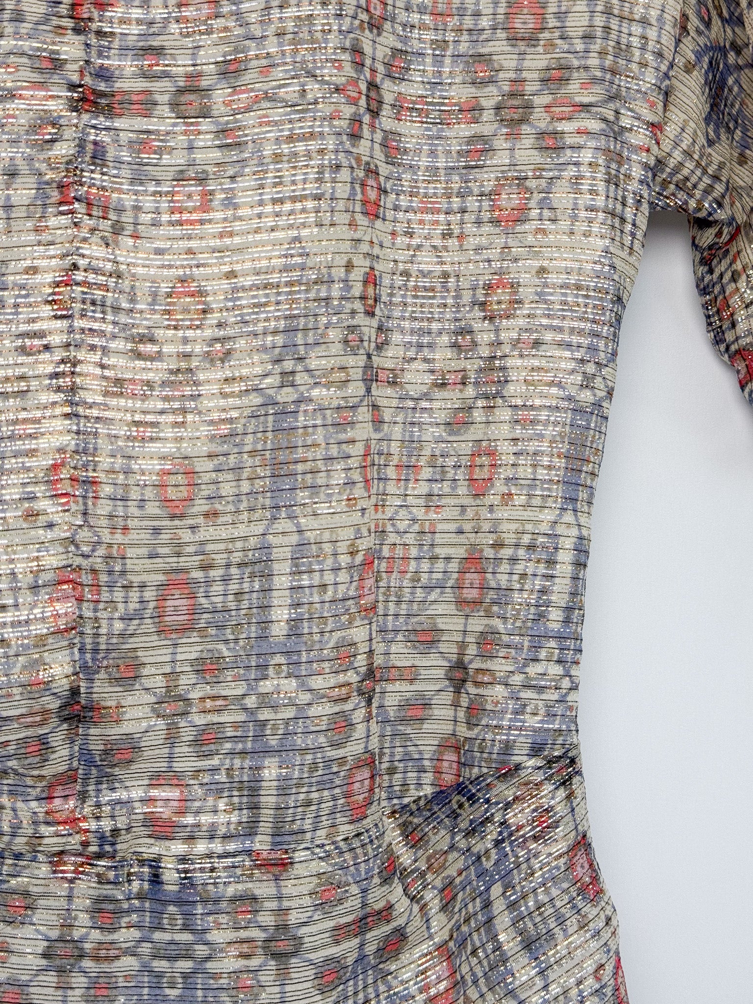 Isabel Marant 2010s Metallic Ikat Print Silk Ruched Dress - S/M