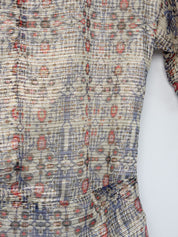 Isabel Marant 2010s Metallic Ikat Print Silk Ruched Dress - S/M