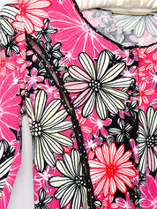 Blumarine 2000s Pink Daisy Print Cardigan - S