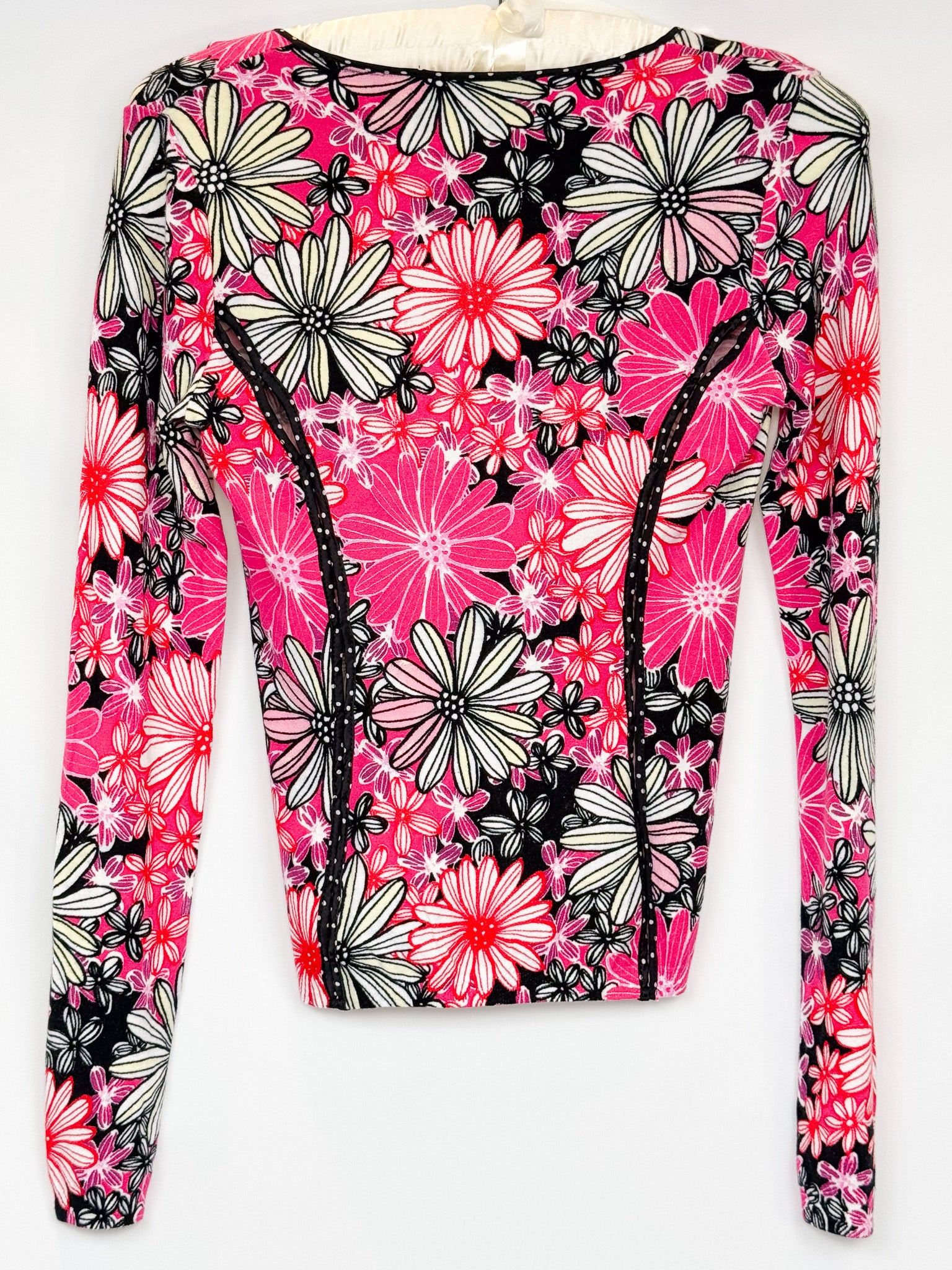 Blumarine 2000s Pink Daisy Print Cardigan - S