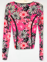 Blumarine 2000s Pink Daisy Print Cardigan - S